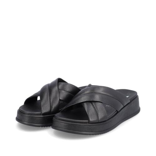 Rieker EVOLUTION Damen Pantolette Leder schwarz S13  W0802-00 