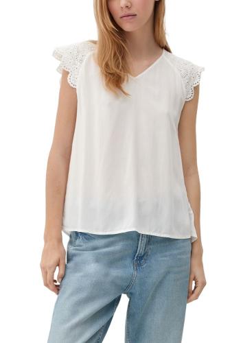 QS designed by Bluse mit Broderie Anglaise S13 2132615 