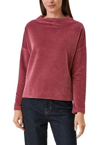 s.Oliver Langarmshirt mit Cord Struktur rot  S21 2106950 L | 4909 bordeaux | 