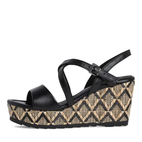 MARCO TOZZI Damen Sandalette Wedges Keilabsatz schwarz S12  2-2-28371-28 