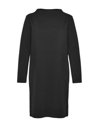 OPUS Kleid Wisal gerader Schnitt Wabenstruktur schwarz S22 10108810841146 