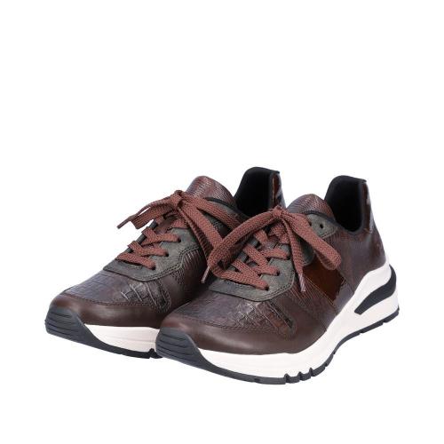 Rieker Antistress Damen Schnürhalbschuh Sneaker Keilsohle Wechselfußbett braun S22 M6602-25 37 | kastanie/nougat | H