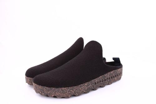 ASPORTUGUESAS Herren Pantolette Wolle Kork vegan schwarz S21 P018061000 