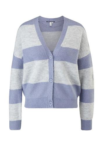QS designed by Strickcardigan mit Streifen grau/blau S22  2119017 XS | 94G0 GREY/BLACK | 