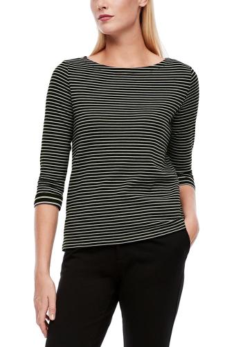 s.Oliver Jersey-Shirt 3/4 Arm gestreift schwarz S21 2043262 38 | 99G3 black stri | 