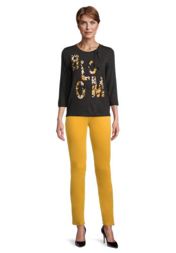 Betty Barclay Shirt 3/4 Arm Rundhals Schleife schwarz S21 20712601 36 | 9820 Black/Yell | 
