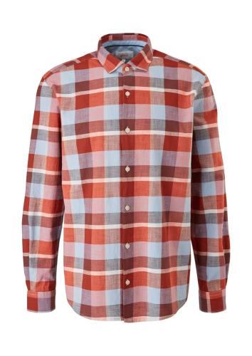 s.Oliver Herren Hemd Karomuster langarm rot S12 2111504 XXXL | 23N6 light oran | 