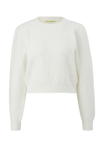 QS designed by Strickpullover mit Strukturmuster weiß S22  2124691 XL | 0200 WHITE | 
