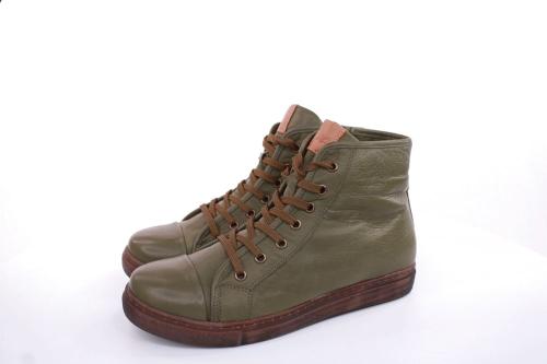 Andrea Conti Damen Schnürschuh Schnürstiefelette Leder Bequem grün S22 0348841474 