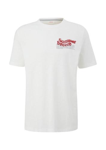 s.Oliver Herren Baumwollmix-Shirt mit Frontprint weiß, rot, blau S13  2131554 