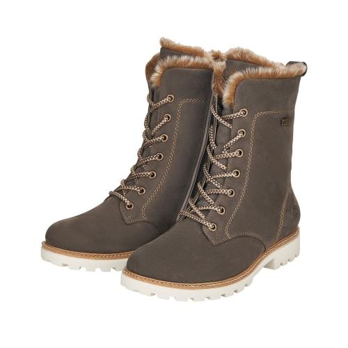 Remonte Damen Schnürstiefel TEX- Membran Wildleder Lammwolle  grau S22 D8476-45 36 | smoke/steppe | G