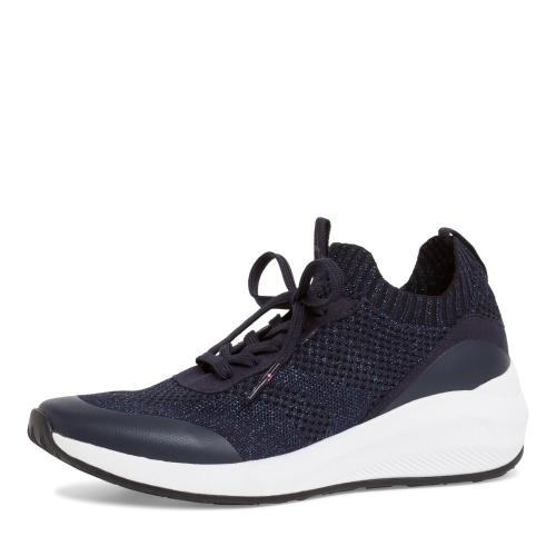 Tamaris Fashletics Sneaker blau Glitzer metallic 1-1-23758-26 40 | 824 NAVY METALL | 