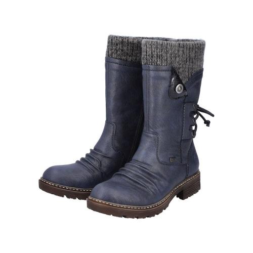 Rieker Antistress Damen Stiefel TEX- Membran Strickbund blau S22 Z4750-15 