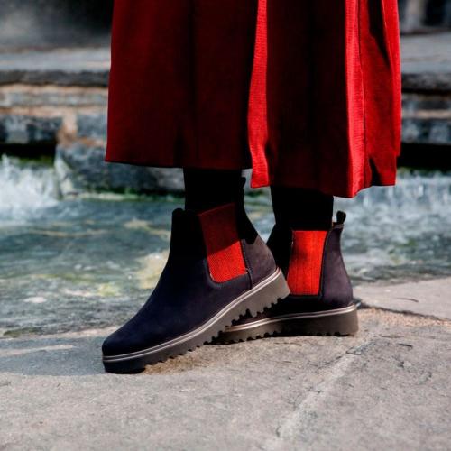 Paul Green Chelsea - Boots Nubukleder Stretch schwarz 9343 