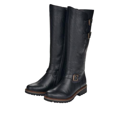 Remonte Damen Langschaftstiefel Stiefel Lammfellfutter Wechselfußbett schwarz S22 R6590-01 37 | schwarz | G