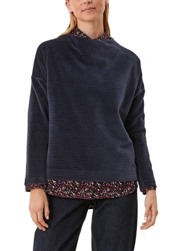 s.Oliver Langarmshirt mit Cord Struktur blau  S21 2106950 S | 5959 navy | 