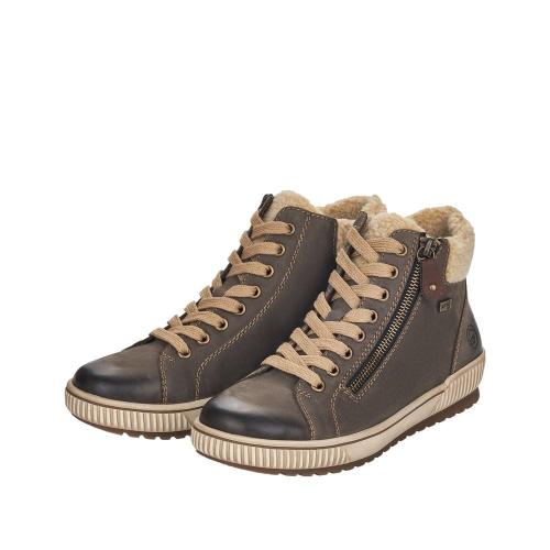 Remonte Damen Schnürschuh Sneaker High Leder TEX- Membrane Wechselfußbett grau S22 D0770-45 