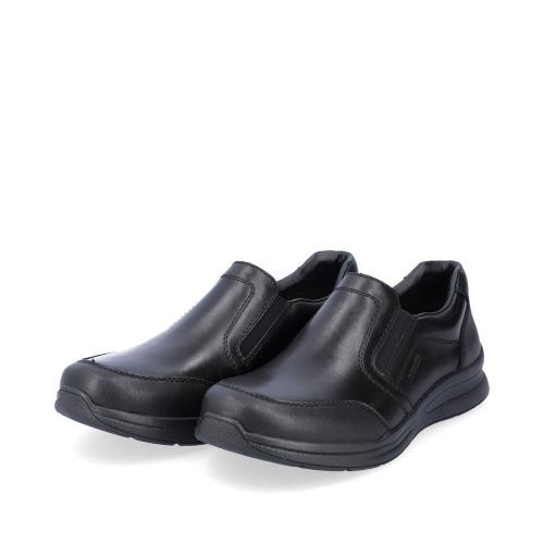 Rieker Antistress Herren Slipper Leder Extraweite Wechselfußbett schwarz S13 14850-01 