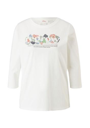 s.Oliver T- Shirt  Frontprint 3/4 Arm weiß  2109571 L | 02D2 off-white | 