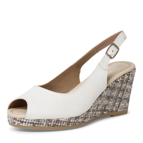 Tamaris Sandalette Leder Keilabsatz white  S13 1-1-28375-20 