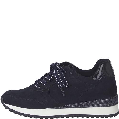 MARCO TOZZI Damen Sneaker Halbschuh Schnürsenkel Wechselfußbett  blau S22 2-2-23734-29 