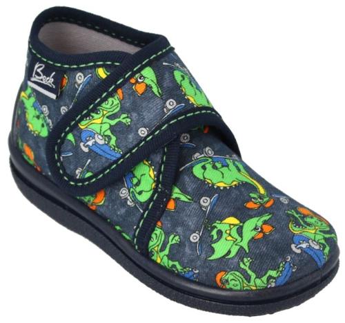 Beck Hausschuh Jungen  Dinosaurier blau 3041/05 