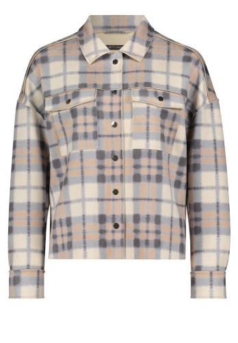 Betty Barclay Blazer- Jacke, Hemd- Jacke Karo- Muster Hemdkragen Brusttaschen grau S22 41501179 