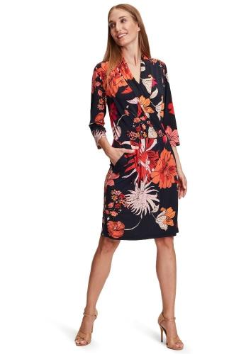 Betty Barclay Kleid Jersey 3/4 Arm floral blau rosa S12 11301029 