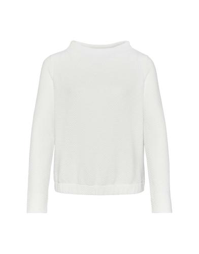 OPUS Sweatshirt Gasdina  Funnelneck Waffelstruktur Gummibund beige S22 1013049448100 