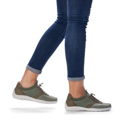 Remonte Sneaker Slipper Halbschuh grün softfoam R3511-54 37 | olive/olive | G