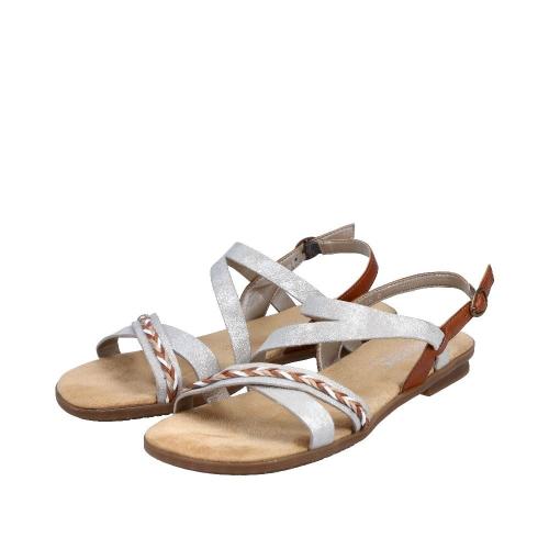 Rieker Antistress Damen Sandale Riemchen silber S12  64263-40 