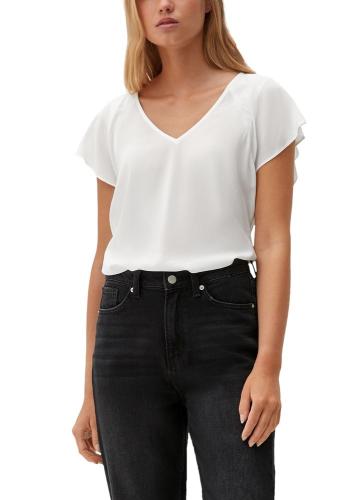 QS designed by Viskosebluse mit V-Ausschnitt S13 2132616 
