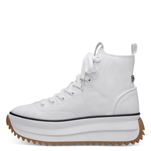 Tamaris Sneaker High Plateausohle Textil weiß, beige S13 1-1-25201-20 