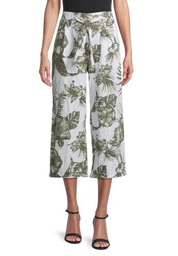 Betty Barclay Culotte Leinen gemustert  weiß 64242313 44 | 1850 White/Gree | 
