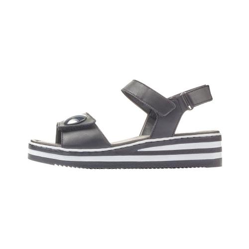 Rieker Sandalette Keilabsatz schwarz V02S8-00 