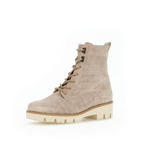 Gabor Schnürstiefelette beige S21 72.776.82 5 | silk (Flausch) | H