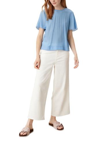 QS designed by Blusenshirt aus Viskosemix blau 2112855 40 | 5330 light blue | 