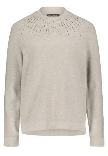 Betty Barclay Strickpullover Turtelneck Strassverzierung beige S22 57571026 