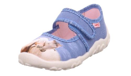 Superfit Hausschuh BONNY Blau mehrfarbig Horses 1-000281-8400 