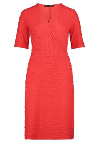 Betty Barclay Jerseykleid V- Ausschnitt Figurnah Eingrifftaschen rot S13 13841008 