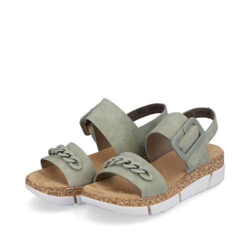 Rieker Damen Riemchensandalen mintgrün Keilabsatz S13  V2350-52 