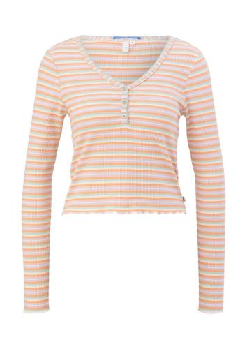 QS designed by Langarmshirt mit Rippstruktur orange S13 2127617 