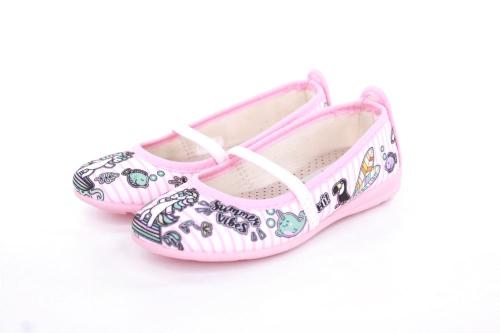 s`knöpfli Kinder Hausschuh Schlupfschuh Mädchen Einhorn- Motiv rosa S13 I28965 