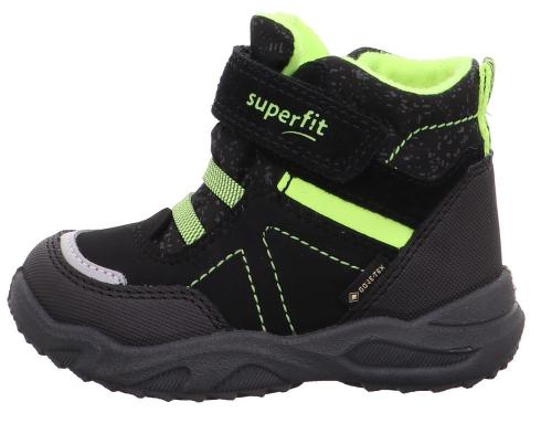 Superfit GLACIER Weit Stiefel Gore Tex Schwarz/gelb weite Form 09227 
