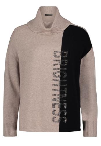 Betty Barclay Strickpullover Rollkragen Schriftzug Strasssteine schwarz S22  57581026 