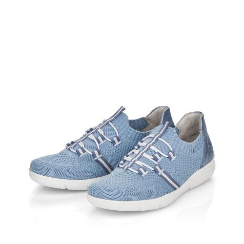 Rieker Antistress Damen Slipper Schlupfschuh sportlich Wechselfußbett blau S13 L7462-12 