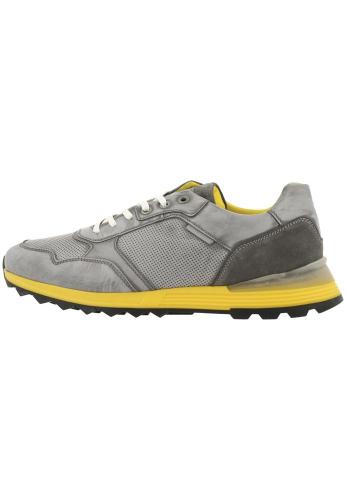 Bullboxer Herren Sneaker Leder farbige Sohle grau S13 373K20438A 