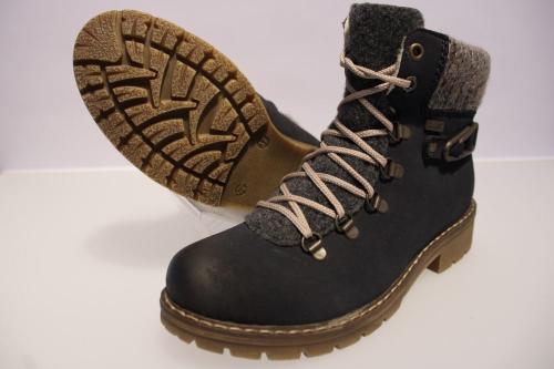 Rieker Boots Schnürer blau Lammwolle Tex - Membran  Y9131 36 | 14 pazifik/anth | 