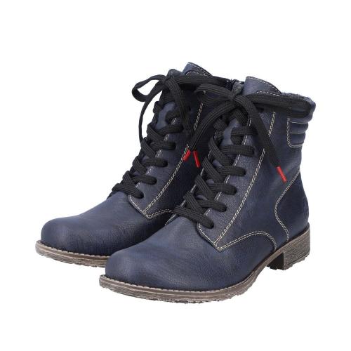 Rieker Antistress Damen Schnürboots Stiefelette blau S22 70811-14 