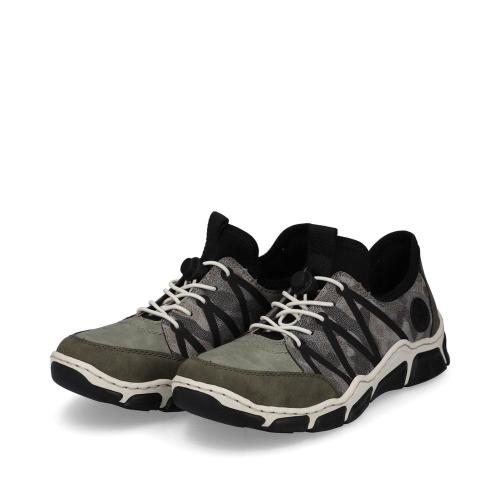Rieker Antistress Damen Schlupfschuh Slipper sportlich Schnellschnürung grün S13 L0657-54 